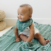 Load image into Gallery viewer, Forest Friends + Mudcloth Classic Muslin Bandana Bib Set