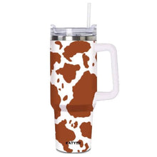 Load image into Gallery viewer, Brown and White Cow 40 Oz Tumbler Cup