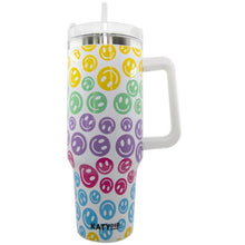 Load image into Gallery viewer, Pastel Happy Face Tumbler Cup with Handle