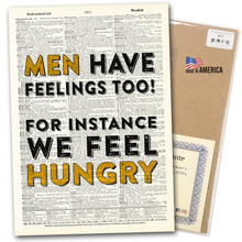 Load image into Gallery viewer, Vintage Dictionary Art - Art Print Dictionary Page | Vintage | Men Have Feelings Too