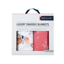 Load image into Gallery viewer, Mermaid + Bubbles Oh-So-Soft Muslin Swaddle Blanket Set