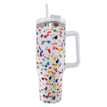 Load image into Gallery viewer, Confetti Print Tumbler Cup with Handle