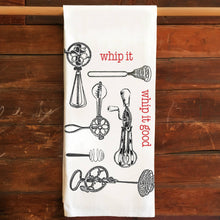 Load image into Gallery viewer, Whip It Kitchen Tea Towel Flour Sack Cotton
