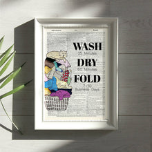 Load image into Gallery viewer, Vintage Dictionary Art - Vintage Art Dictionary Page - Wash Dry Fold