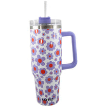 Load image into Gallery viewer, Lilac Floral 40 Oz Tumbler Cup w/ Handle