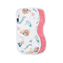 Load image into Gallery viewer, Mermaid + Bubbles Oh-So-Soft Muslin Burp Cloths