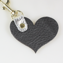 Load image into Gallery viewer, Two Tone Leather Heart Keychain - Metallics!