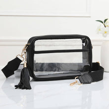 Load image into Gallery viewer, Clear/BLK Crossbody Purse