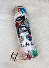 Load image into Gallery viewer, Teacher life sublimation tumbler, 30oz skinny tumbler