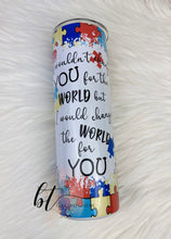 Load image into Gallery viewer, Autism Sublimation Tumbler, 30oz Skinny Tumbler