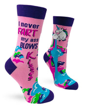 Load image into Gallery viewer, I never Fart My Ass Blows Kisses Women's Socks
