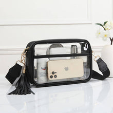 Load image into Gallery viewer, Clear/BLK Crossbody Purse
