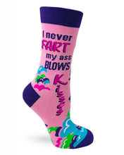 Load image into Gallery viewer, I never Fart My Ass Blows Kisses Women's Socks
