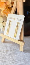 Load image into Gallery viewer, Modern Brass Bar Earrings, Minimalist Jewelry
