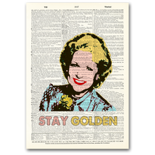 Load image into Gallery viewer, Vintage Dictionary Art - Betty White Stay Golden Girls New original

