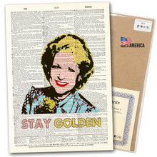 Load image into Gallery viewer, Vintage Dictionary Art - Betty White Stay Golden Girls New original
