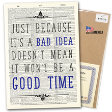 Load image into Gallery viewer, Vintage Dictionary Art - Vintage Art Dictionary Page - Just Because It's Bad
